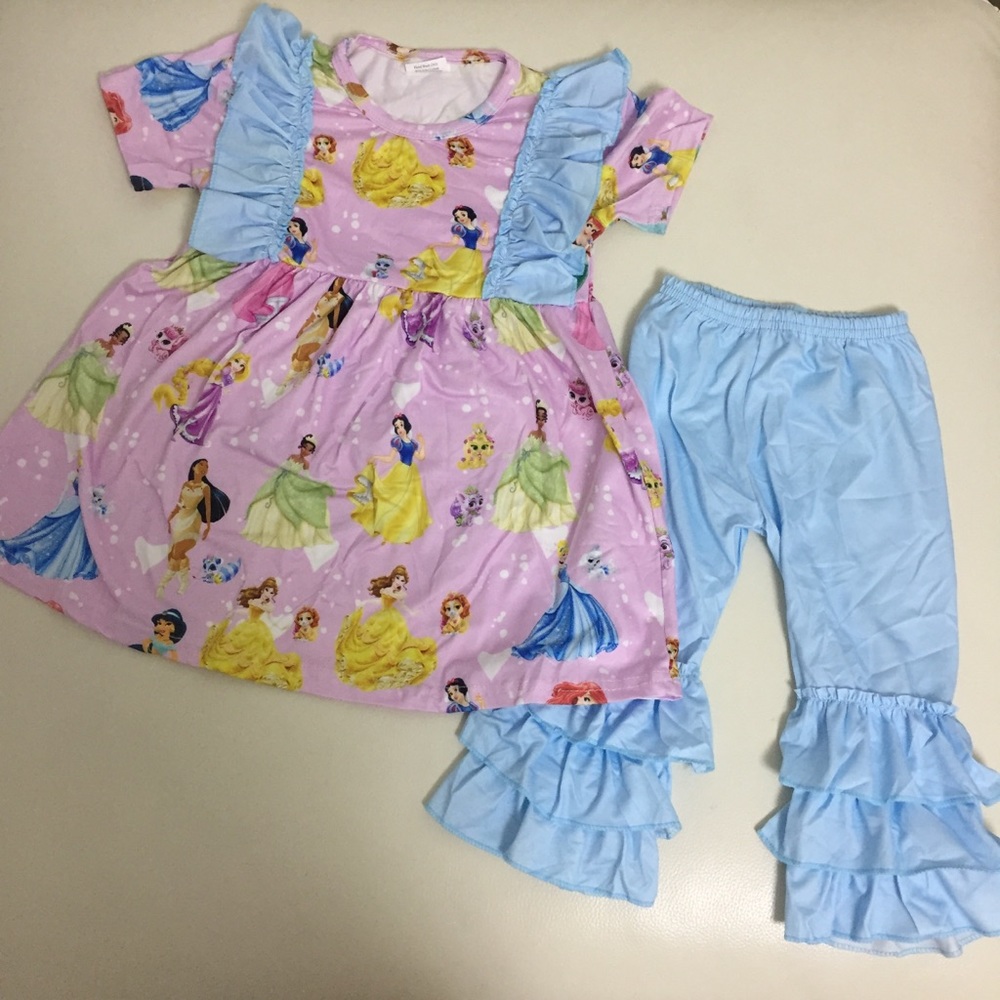 Princess boutique cute ruffle outfit pants top